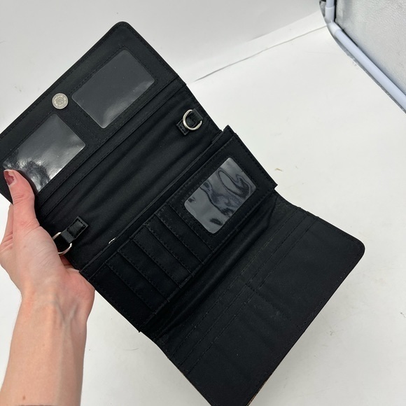 Boutique Brown Western Style Faux Leather Rhinestone Embellished Trifold Wallet - Picture 8 of 12